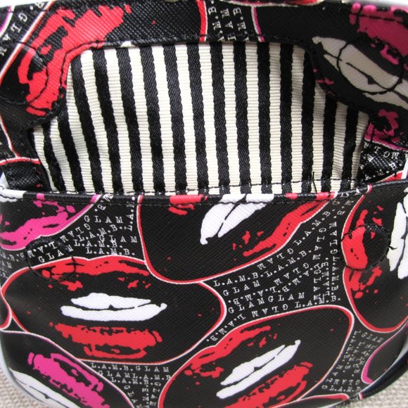 L.A.M.B. Worthington Satchel and Matching Wallet in Kiss Me Print with Dust Bag - Picture 6 of 16